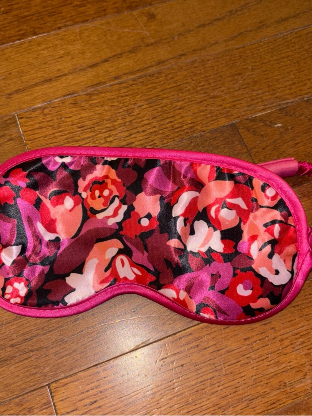 Isaac Mizrahi Pink Red Floral Satin Sleep Mask